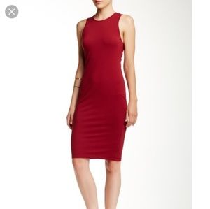 Knee length maroon tank dress